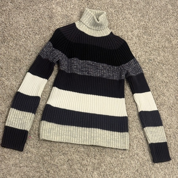 Calvin Klein Jeans Black and Gray Cowl Turtleneck Sweater - Picture 1 of 9